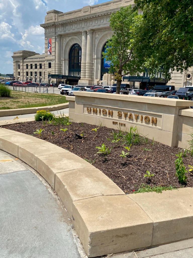 Looking towards Union Station from the corner of Pershing Road and Main Street