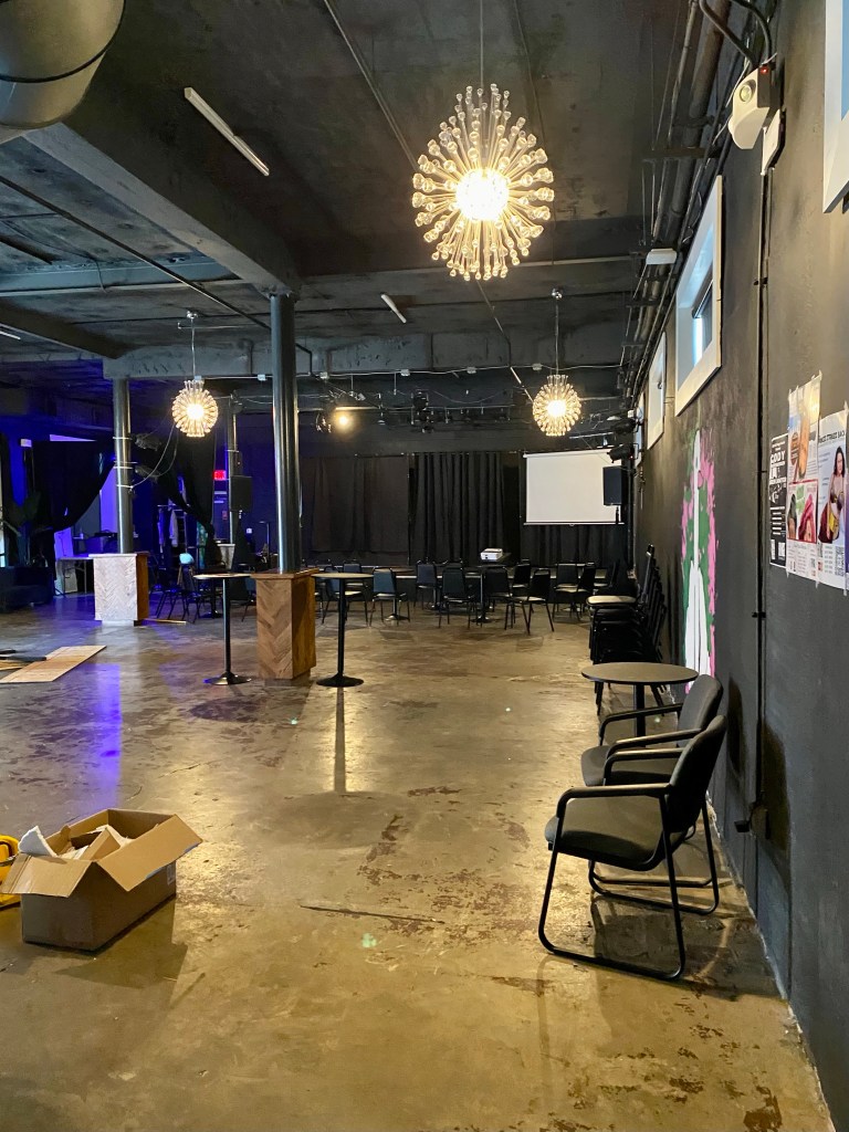 A glimpse of The Bird Comedy Theater inside one of the rooms in the Hemingway Building
