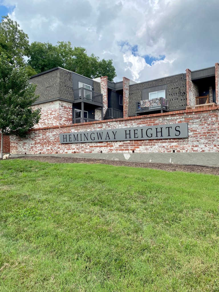 Photo of Hemingway Heights, an apartment complex at 3635-3645 Warwick Boulevard. These apartments are next to the vacant lot that now stands where Alfred Tyler Hemingway's house once stood