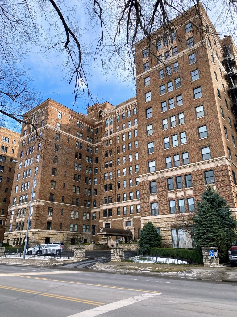 Photo of the apartment complex called Hemingway Plaza in Kansas City. Hemingway and his wife Pauline Pfeiffer stayed here when it was known as the Riviera
